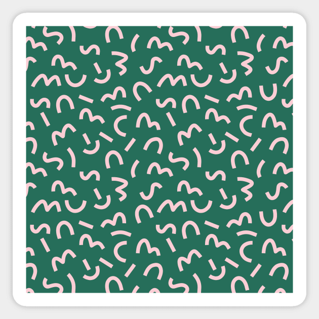 Funky Repeat Green Sticker by Charly Clements